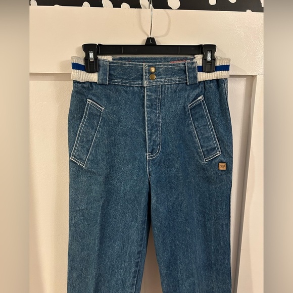 VTG 1980s Y2K SLICK JEANS elastic waist cuff high waist - Picture 2 of 6